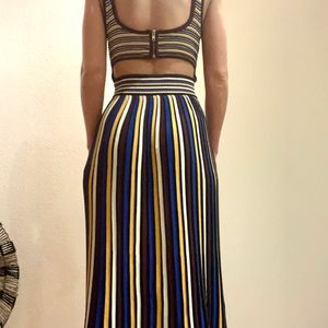 Ronny Kobo Striped Knit Maxi Dress Size Small